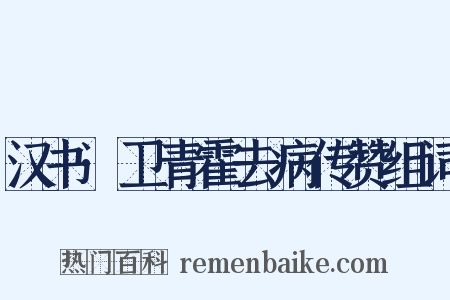 汉书·卫青霍去病传赞组词是什么意思的图片